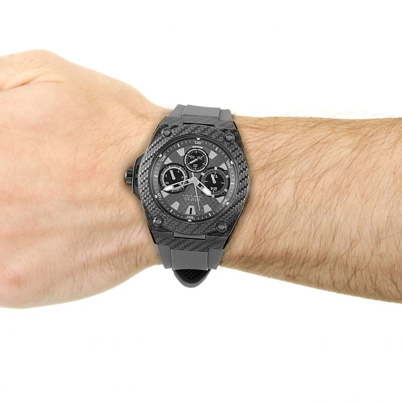 Guess Legacy Grey Dial Grey Silicone Strap Watch For Men - W1048G1 Buy Now By Guess