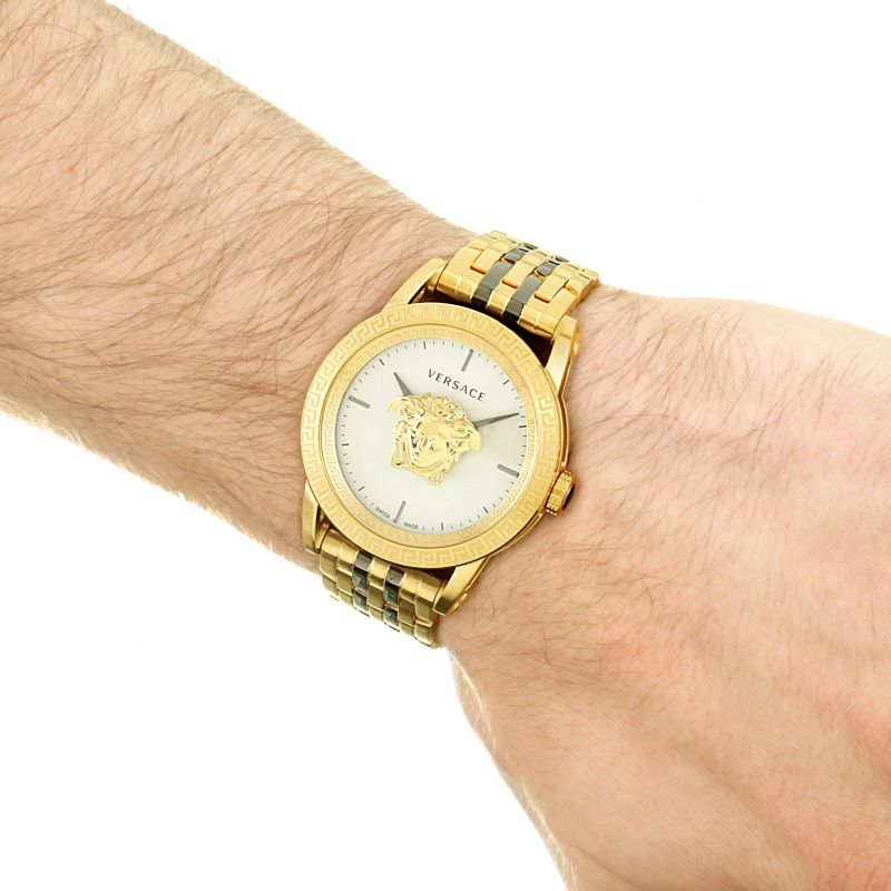 Versace Palazzo Empire White Dial Two Tone Steel Strap Watch for Men - VERD00418 Buy Now By Versace