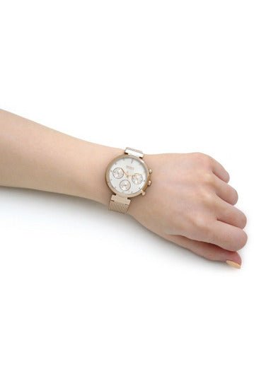 Hugo Boss Flawless White Dial Gold Mesh Bracelet Watch for Women - 1502553