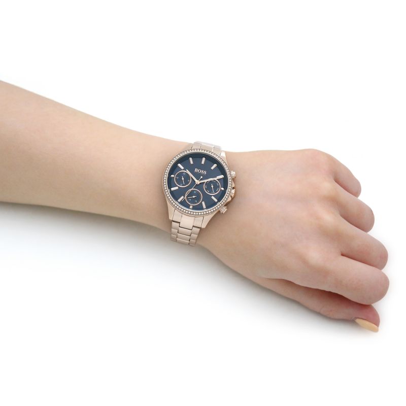 Hugo Boss Hera Blue Dial Gold Steel Strap Watch for Women - 1502566 Buy Now By Hugo Boss