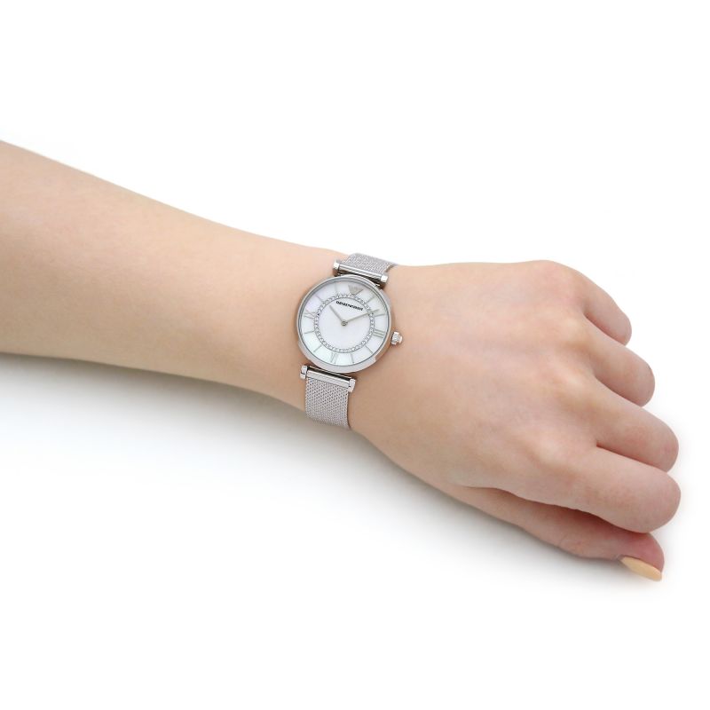 Emporio Armani Kappa Mother of Pearl Dial Silver Mesh Bracelet Watch For Women - AR2511 Buy Now By Emporio Armani