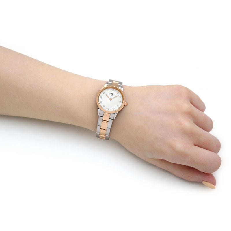 Daniel Wellington Iconic Link White Dial Two Tone Steel Strap Watch For Women - DW00100359 Buy Now By Daniel Wellington
