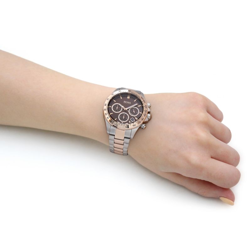 Hugo Boss Novia Brown Dial Two Tone Steel Strap Watch for Women - 1502617 Buy Now By Hugo Boss