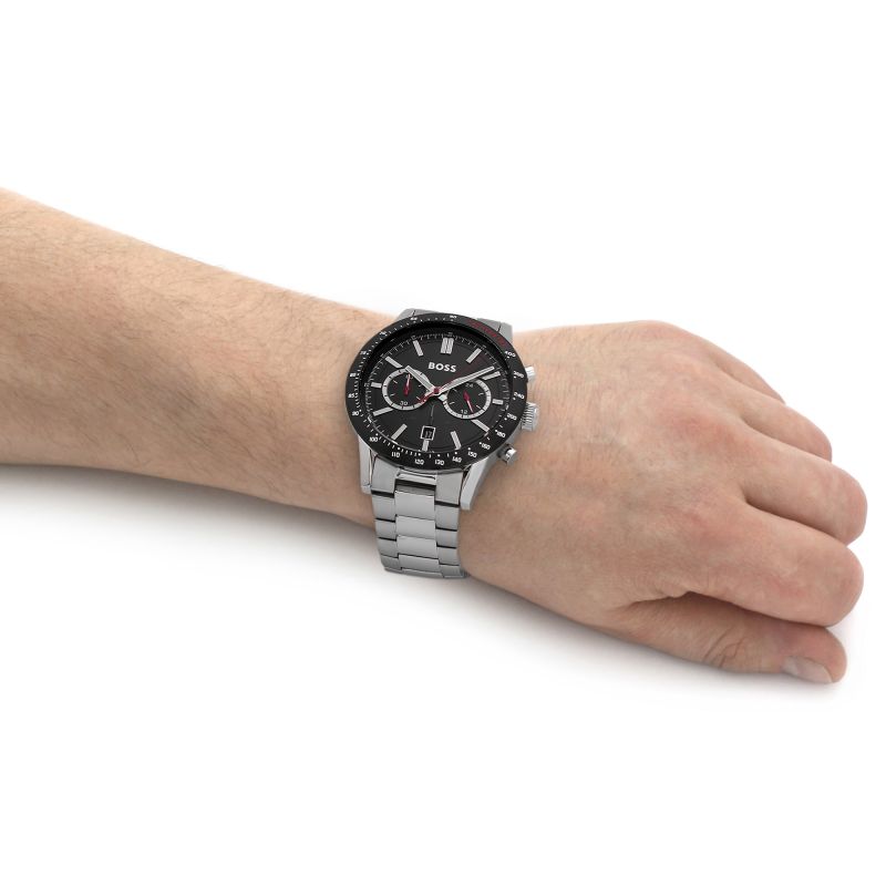 Hugo Boss Allure Chronograph Black Dial Silver Steel Strap Watch for Men - 1513922 Buy Now By Hugo Boss