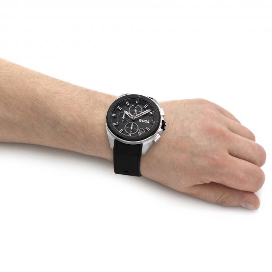 Hugo Boss Volane Grey Dial Black Silicone Strap Watch for Men - 1513953 Buy Now By Hugo Boss