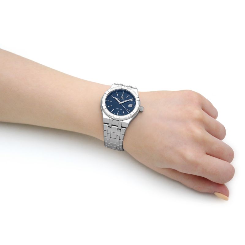 Maurice Lacroix Aikon Date Blue Dial Silver Steel Strap Watch for Men - AI1108-SS002-430-1 Buy Now By Maurice Lacroix
