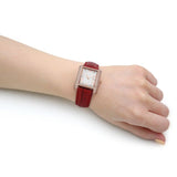 Michael Kors Emery Quartz Diamonds Silver Dial Red Leather Strap Watch For Women - MK4689 Buy Now By Michael Kors