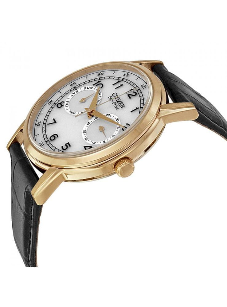 Citizen Watch Eco Drive Day & Date White Dial Black Leather Strap Watch For Men - AO9003-16A Buy Now By Citizen