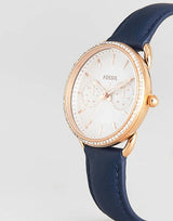 Fossil Tailor White Dial Blue Leather Strap Watch for Women - ES4394 Buy Now By Fossil