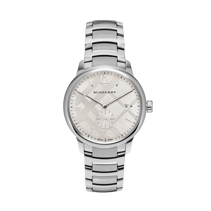 Shop Burberry The Classic Silver Dial Silver Steel Strap Watch for Men - BU10004 in USA
