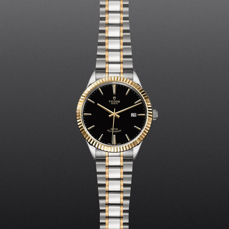 Tudor Style Automatic Black Dial Two Tone Steel Strap Watch for Men - M12713-0005 Buy Now By Tudor