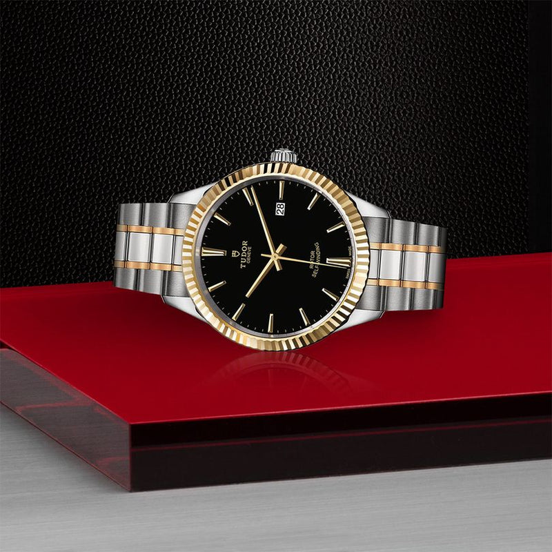 Tudor Style Automatic Black Dial Two Tone Steel Strap Watch for Men - M12713-0005 Buy Now By Tudor