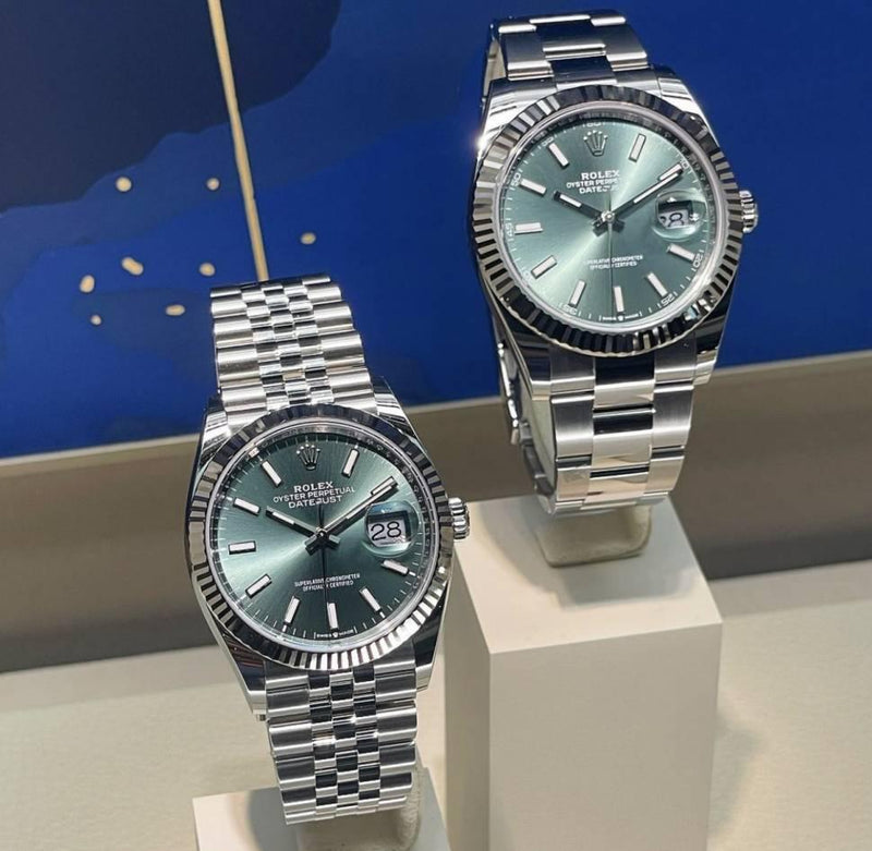 Shop Rolex Datejust 41 Oyster Green Dial Oystersteel & White Gold Strap Watch for Men - M126334-0027 in USA
