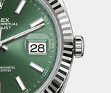 Shop Rolex Datejust 41 Oyster Mint Green Dial Oyster Steel & White Gold Strap Watch for Men - M126334-0028 in USA