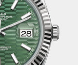 Shop Rolex Datejust 41 Oyster Mint Green Dial Oyster Steel & White Gold Strap Watch for Men - M126334-0029 in USA