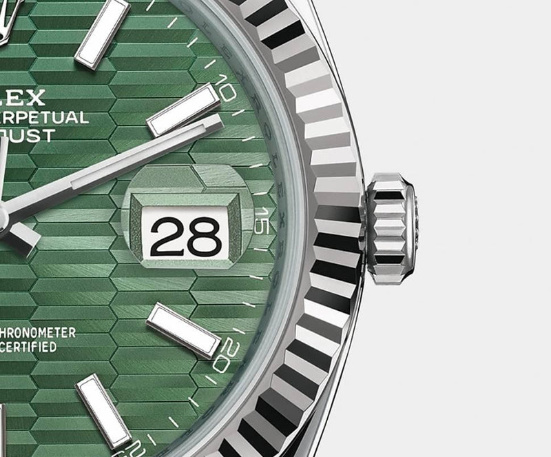 Shop Rolex Datejust 41 Oyster Mint Green Dial Oyster Steel & White Gold Strap Watch for Men - M126334-0029 in USA