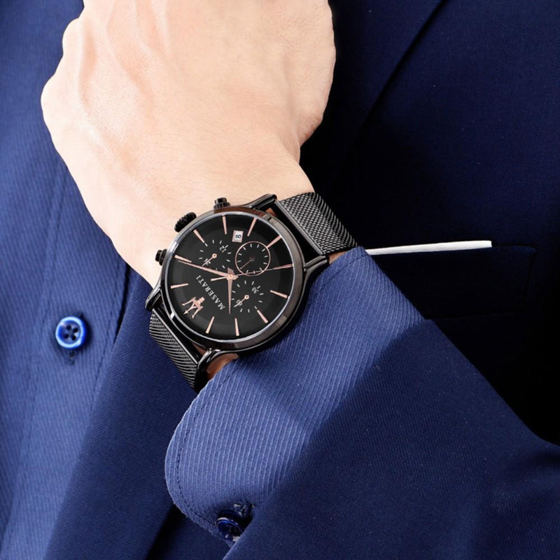 Maserati Epoca Chronograph Black Dial Black Mesh Strap Watch For Men - R8873618013 Buy Now By Maserati