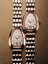 Bvlgari Serpenti Seduttori Diamonds Silver Dial Rose Gold Steel Strap Watch for Women - SERPENTI103146