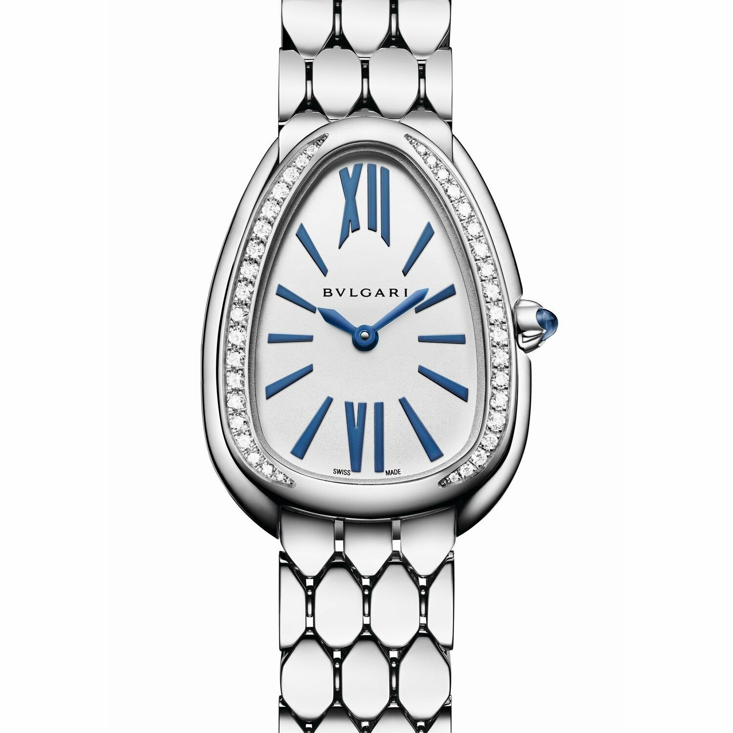 Bvlgari Serpenti Seduttori Diamonds White Gold Dial White Gold Steel Strap Watch for Women - SERPENTI103148