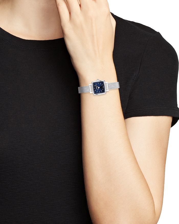 Shop Tissot Lovely Square Blue Dial Silver Mesh Bracelet Watch For Women - T058.109.11.041.00 in USA