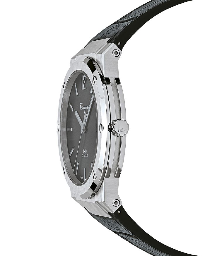 Salvatore Ferragamo F-80 Classic Black Dial Black Leather Strap Watch for Men - SFDT00219 Buy Now By Salvatore Ferragamo