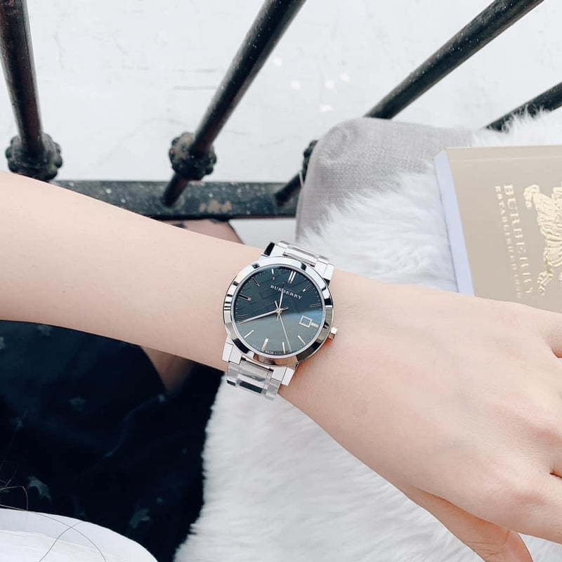 Burberry The City Black Dial Silver Stainless Steel Strap Watch for Women - BU9001 Buy Now By Burberry