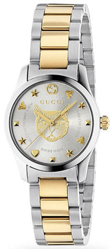 Gucci G Timeless Quartz Silver Dial Two Tone Steel Strap Watch For Women - YA126596 Buy Now By Gucci