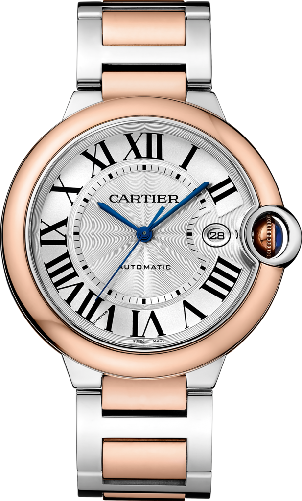 Cartier Ballon Bleu De Cartier Silver Dial Two Tone Steel Strap Watch for Men - W2BB0034