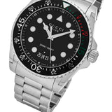 Shop Gucci Dive Analog Black Dial Silver Steel Strap Watch For Men - YA136208 in USA