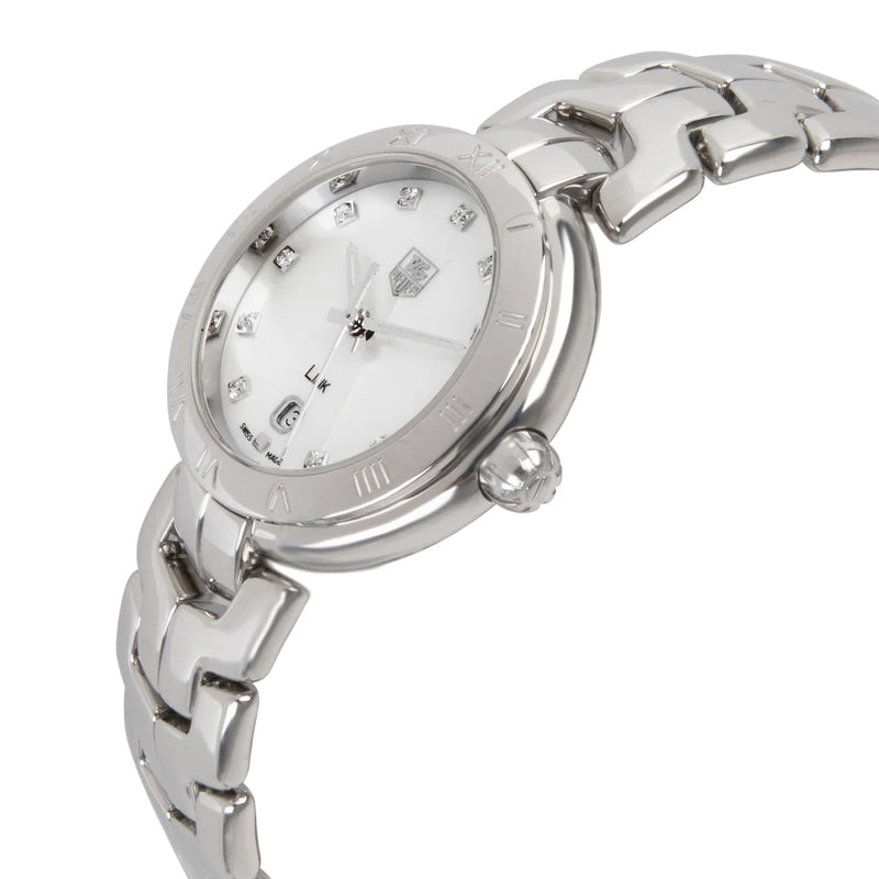 Shop Tag Heuer Link Diamonds Mother of Pearl Dial Silver Steel Strap Watch for Women - WAT1417.BA0954 in USA