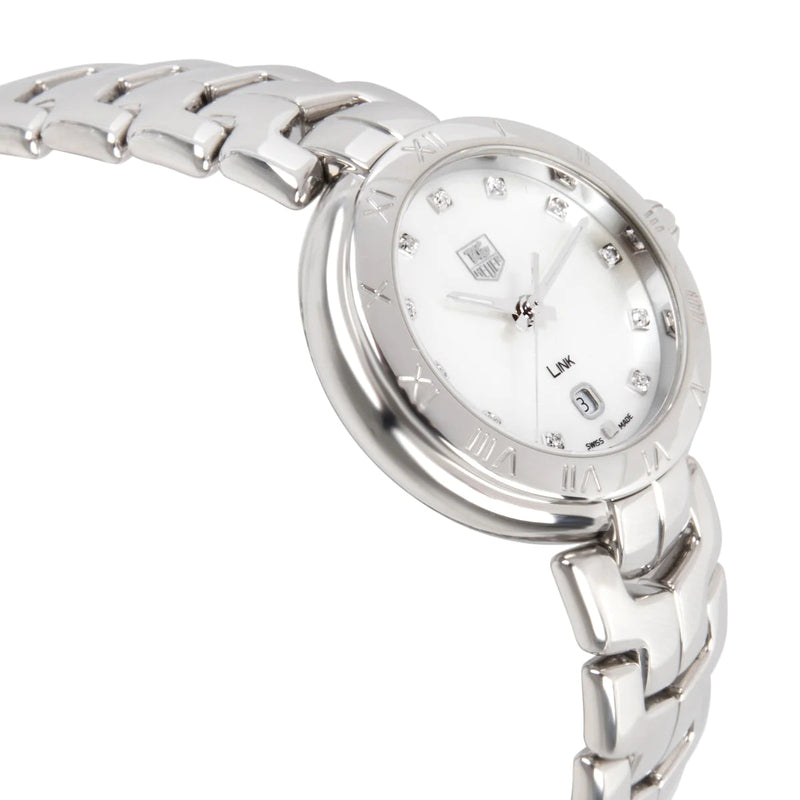 Shop Tag Heuer Link Diamonds Mother of Pearl Dial Silver Steel Strap Watch for Women - WAT1417.BA0954 in USA