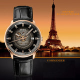 Mido Commander Automatic Black Dial Black Leather Strap Watch For Men - M021.407.36.411.00 Buy Now By Mido