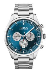 Shop Hugo Boss Pioneer Blue Dial Silver Steel Strap Watch for Men - 1513713 in USA