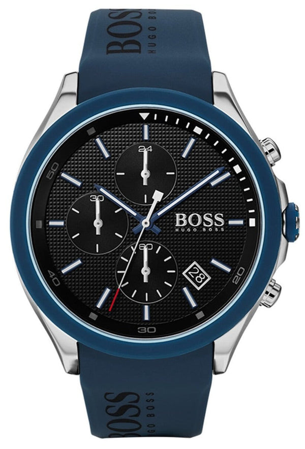 Shop Hugo Boss Velocity Black Dial Blue Rubber Strap Watch for Men - 1513717 in USA
