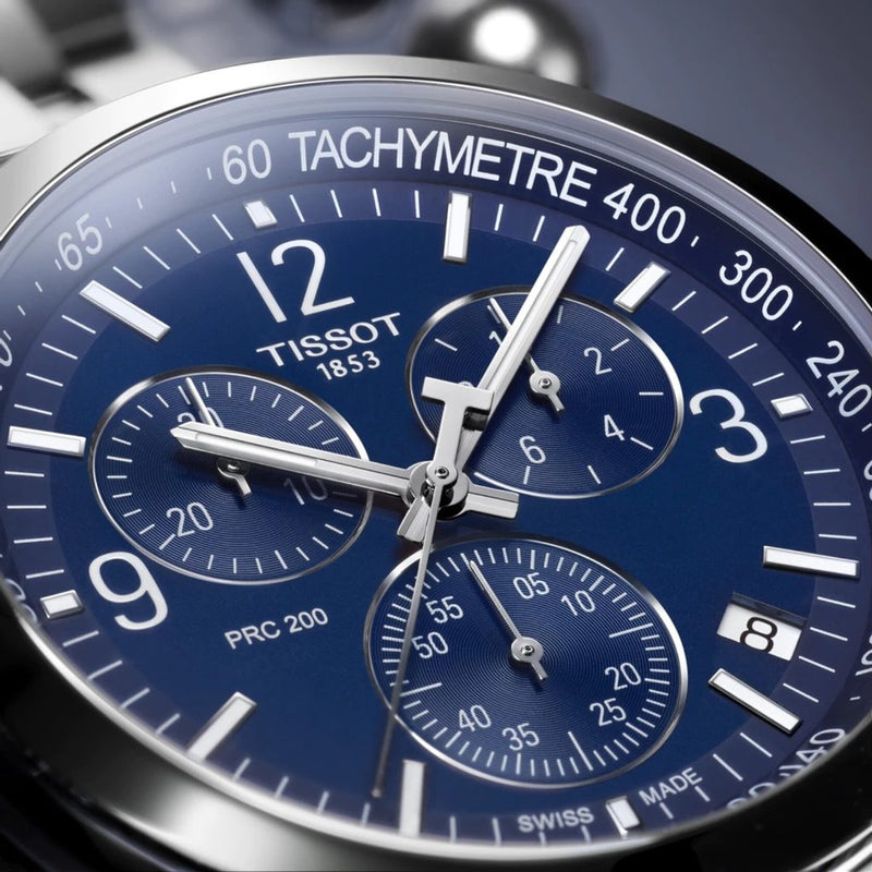 Tissot T Sport PRC 200 Chronograph Blue Rubber Strap Watch For Men - T114.417.17.047.00 Buy Now By Tissot