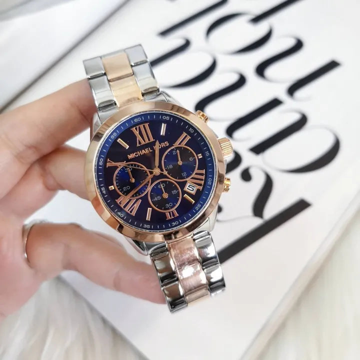 Michael Kors Bradshaw Blue Dial Two Tone Steel Strap Watch for Women - MK5606 Buy Now By Michael Kors