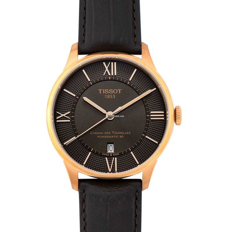 Tissot Chemin des Tourelles Powermatic 80 Brown Dial Brown Leather Strap Watch for Men - T099.407.36.448.00 Buy Now By Tissot