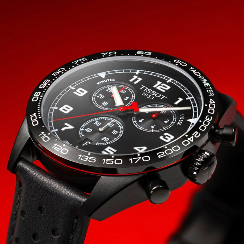 Tissot T Sport PRS 516 Chronograph Black Dial Black Leather Strap Watch for Men - T131.617.36.052.00 Buy Now By Tissot