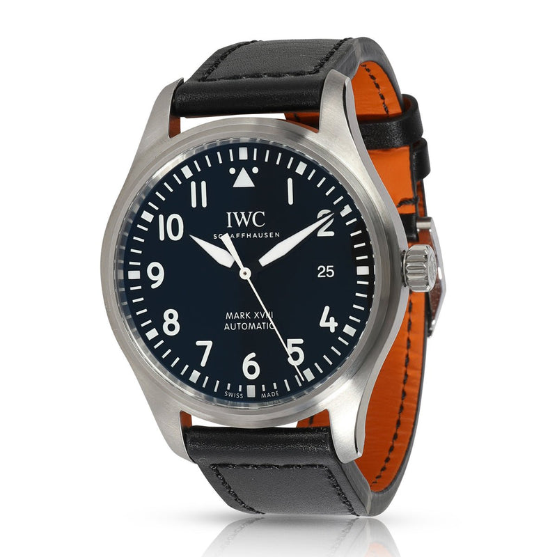 IWC Pilot's Mark XVIII 40mm Black Dial Black Leather Strap Watch for Men - IW327001 Buy Now By IWC