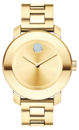 Movado Bold Gold Dial Yellow Gold Steel Strap Watch for Women - 3600104 Buy Now By Movado