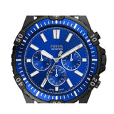 Fossil Garrett Chronograph Blue Dial Black Rubber Strap Watch for Men - FS5695 Buy Now By Fossil