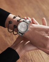 Shop Movado Bold Ceramic Silver Dial Silver Steel Strap Watch for Women - 3600638 in USA
