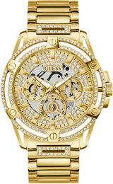 Guess Queen Quartz Gold Dial Gold Steel Strap Watch For Men - GW0497G2 Buy Now By Guess
