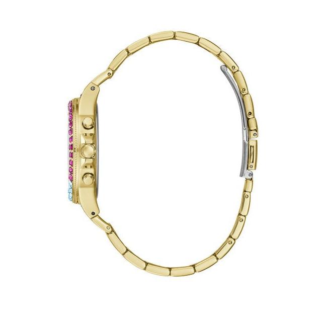 Guess Sugarrush Quartz Multicolor Dial Gold Steel Strap Watch For Women - GW0258L1 Buy Now By Guess