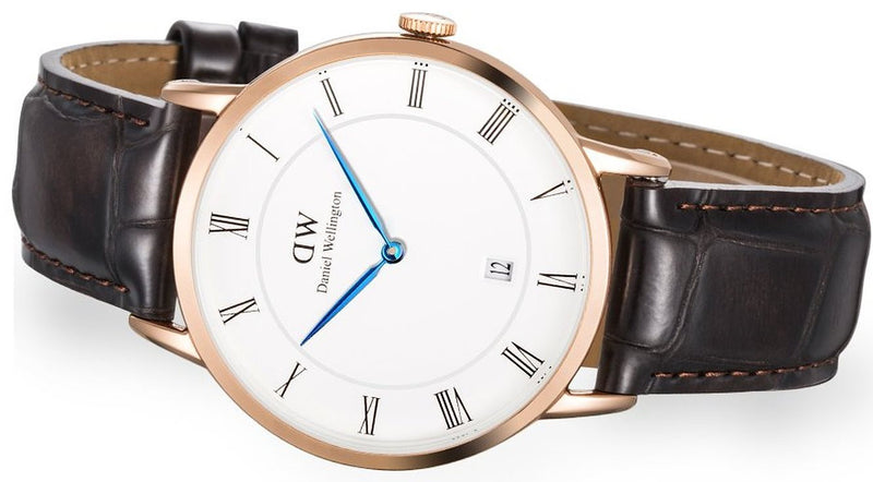 Daniel Wellington Dapper York White Dial Brown Leather Strap Watch For Men - DW00100085 Buy Now By Daniel Wellington