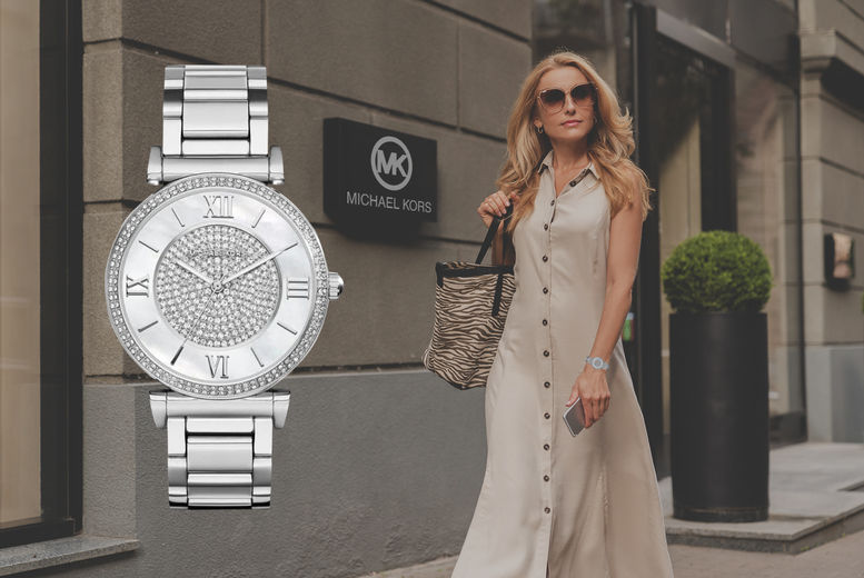 Michael Kors Catlin Silver Dial Silver Steel Strap Watch for Women - MK3355 Buy Now By Michael Kors