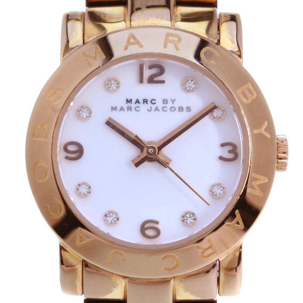 Marc Jacobs Mini Amy White Dial Rose Gold Steel Strap Watch for Women - MBM3078
