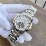Bulova BVA Skeleton Silver Dial Two Tone Steel Strap Watch for Men - 98A230 Buy Now By Bulova