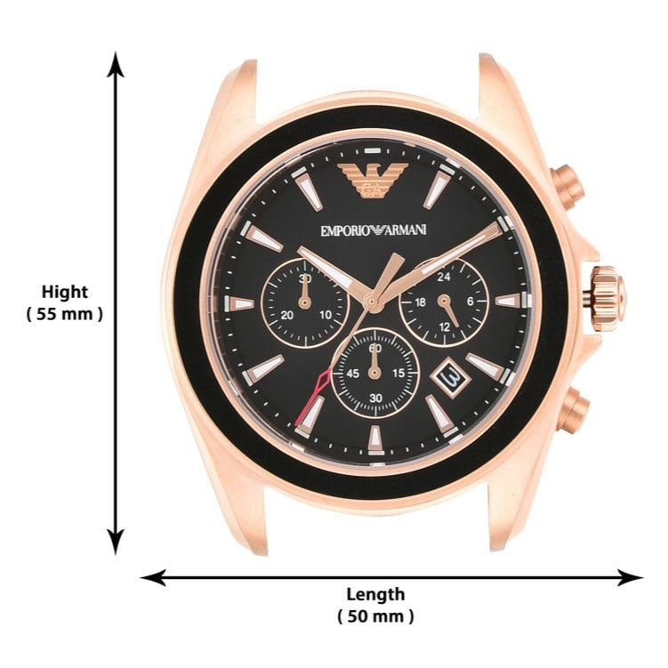 Emporio Armani Sigma Chronograph Black Dial Black SIlicon Strap Watch For Men - AR6066 Buy Now By Emporio Armani