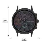 Emporio Armani Renato Chronograph Mother of Pearl Black Dial Black Steel Strap Watch For Men - AR11275 Buy Now By Emporio Armani